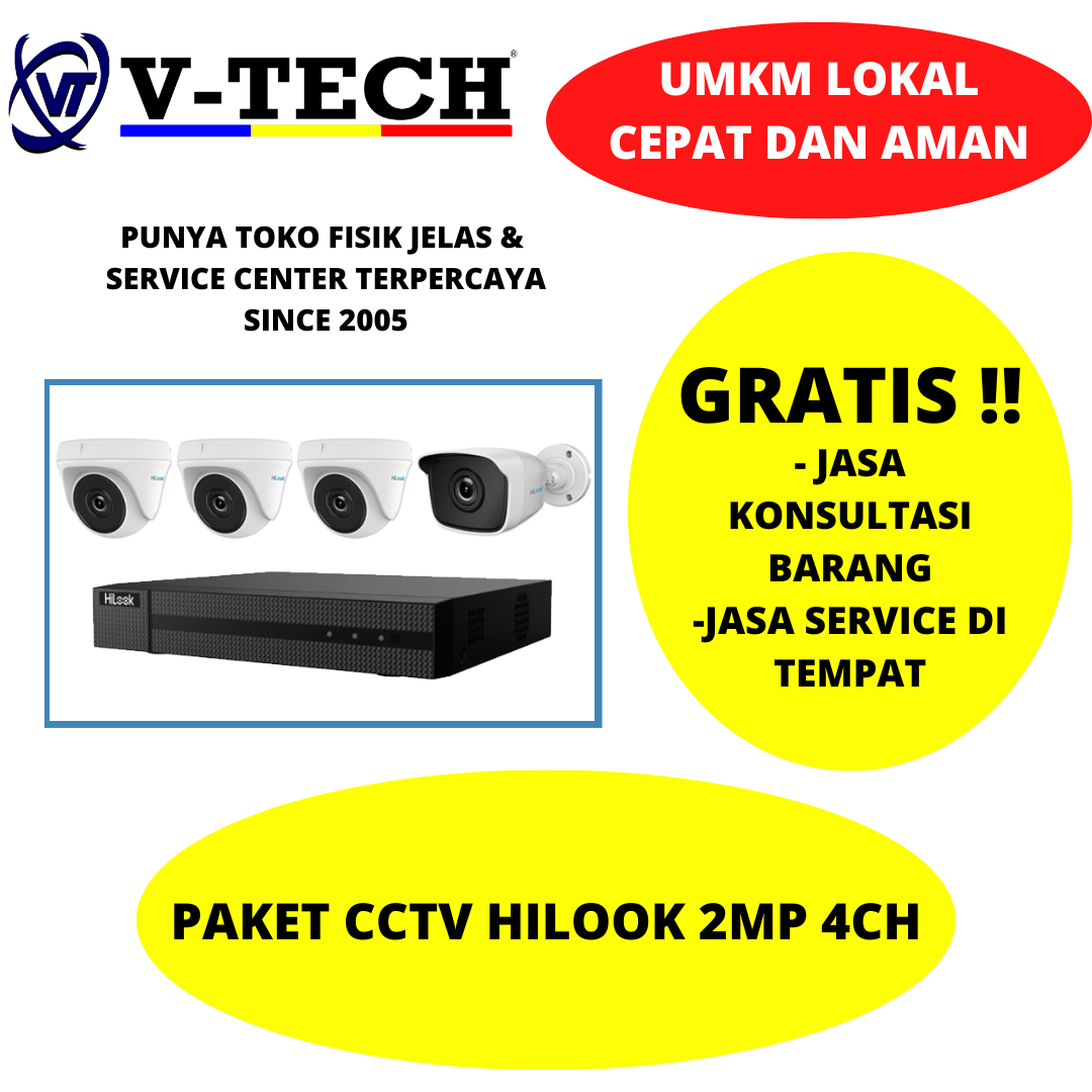 PAKET CCTV HILOOK 2MP 4CH