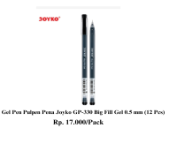 Gel Pen Pulpen Pena Joyko GP-330 Big Fill Gel 0.5 mm (12 Pcs)