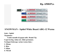 SNOWMAN - Spidol White Board ABG-12 Warna
